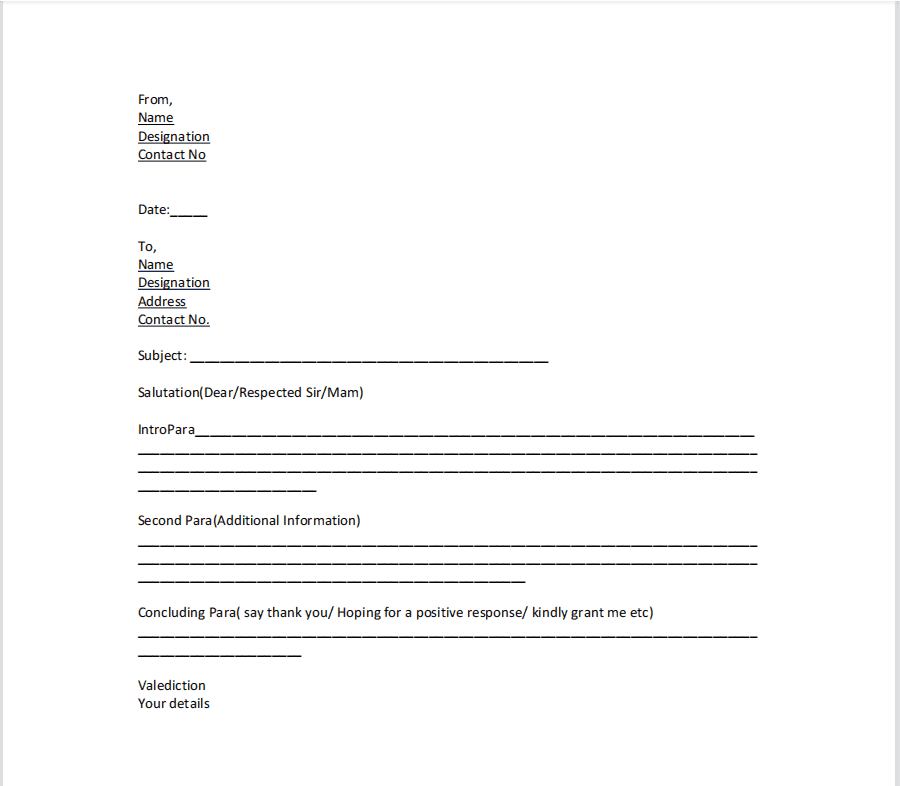 what are the application letter format